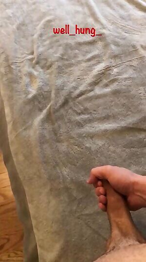 What a load. 10 thick ropes shooting from my hung cock.