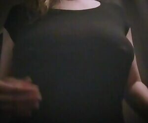 Filming my first titty drop made my nipples hard!