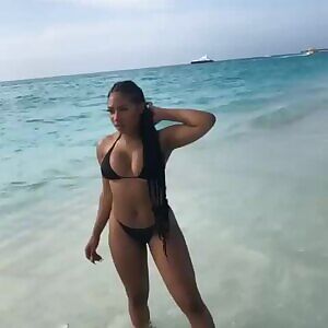 Megan thee Stallion at the beach