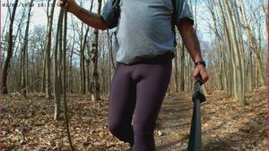 Men In Leggings Amateur Bulge Hiking