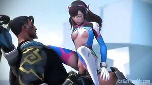 D.Va Rides Hanzo