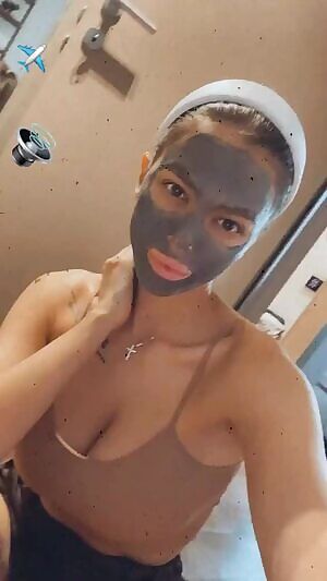 Beauty mask and cleavage