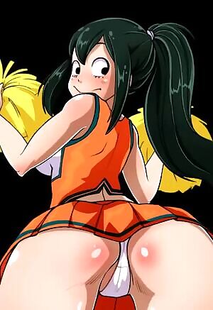 Having some fun with cheerleader Tsuyu
