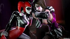 Mad Moxxi and Harley Quinn with a horse