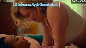 Lesbian Tongue Kissing Bed Black Blonde