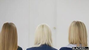 Elsa Jean Rachel James and Sydney Cole Preppy Girl Threesome Get Three BBCs