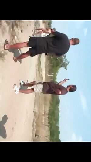 Cute brunette flashes and lets men take pictures