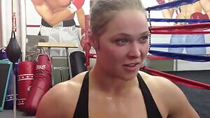 I can think of about 1000 things I'd like to do with Ronda Rousey's deliciously sweaty bra, but I bet her drenched panties would be even more intoxicating...