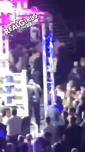 Naughty british babe running fully naked at the boxing