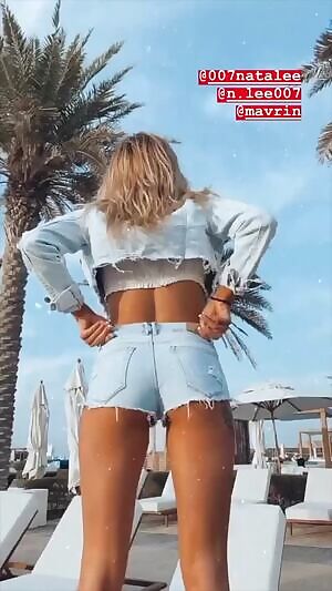 Booty in denim shorts