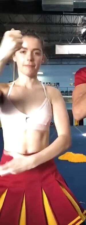 Kiernan Shipka jiggling during cheer practice