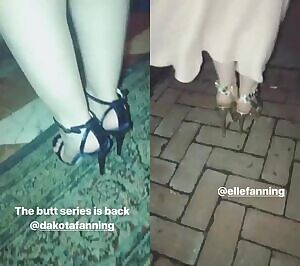 Dakota and Elle fanning shaking their asses