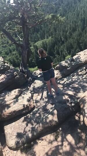 Hiking and peeling in the great outdoors.