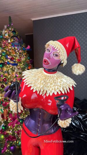 Shiny Catsuit Christmas Doll Fetish