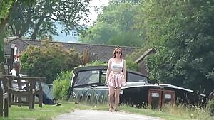 Curvy Babe Walking In Public