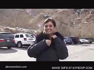 Showing Off What's Under Her Coat