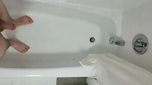 Peeing in a hotel shower