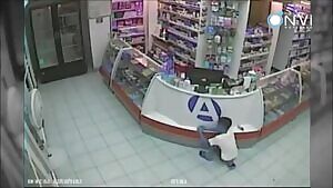 Man with a gun runs into a store, is shot almost immediately