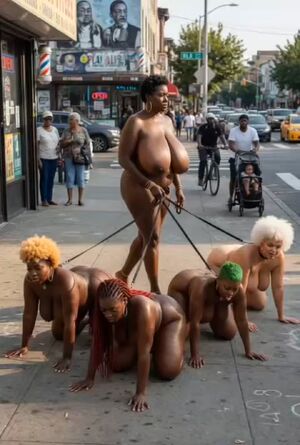 Ebony Exhibitionist Ai Generated BDSM Domination