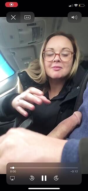 Wife giving me head in a gas station parking lot