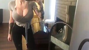 Showing off and shaking her assets