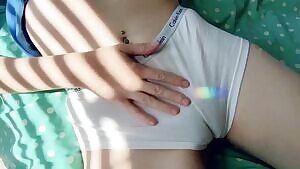 Playing with my pussy in ck boyshorts