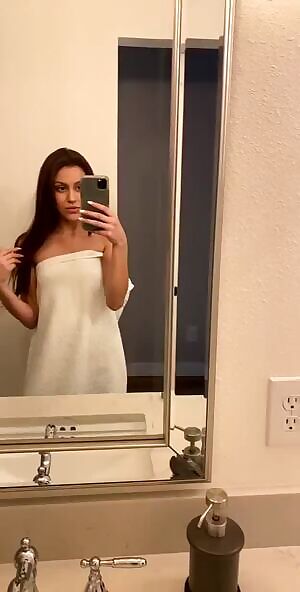 Dropping her towel