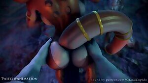 Night sex in the forest