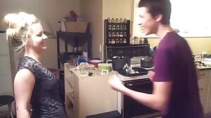 She lets him use her breasts as punching bags