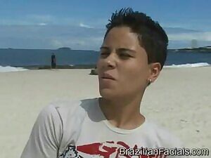 Brazilian tomboy fuck & facial