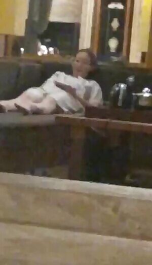 Fingering herself in public