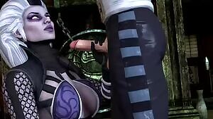 Sindel giving some lucky lad a handjob