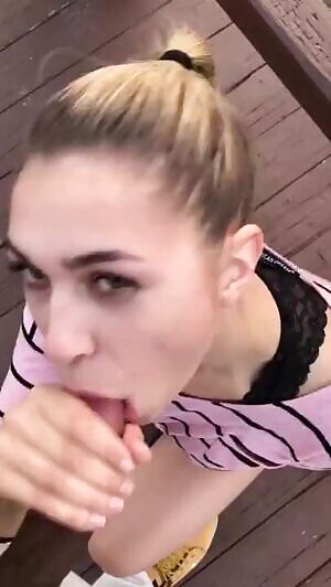 Slutty teen takes cumshot from BBC in her mouth