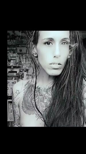 Ribcage Art Brunette Erect Nipples Long Hair