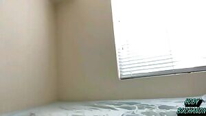 Petite teen gets thrown on the bed and facefucked