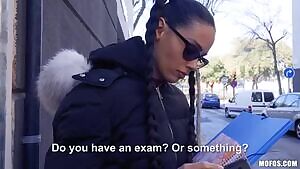 Helping latina study for her English exam