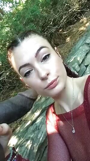 White girl sucks boyfriend's bbc in public