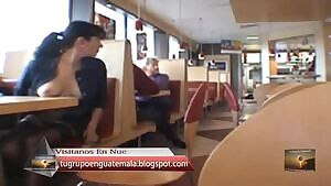 Flashing in the train restaurant