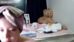 Unknown BJ just walking around her bedroom naked