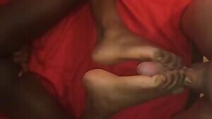 Chocolate footjob