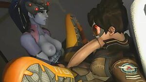 Self sucking Tracer fucked by Widowmaker