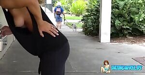 Sideboob at the drinking fountain :)