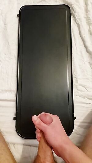 I'm on my knees shooting some more cum