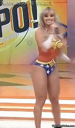 Wonder Woman body paint in front of a live studio audience