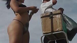 Getting ice-cream on the beach