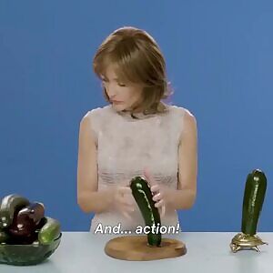 Gillian Anderson jerking off a zucchini