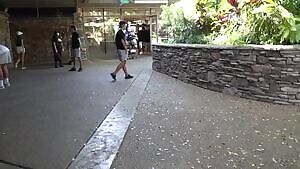 Not wearing a bra at the amusement park