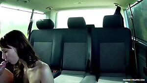 Young Brunette Chick Giving Blowjob