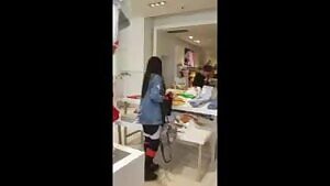 Young girls hook up in fitting room - Lana And Riley GIF by Porner.TV