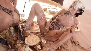 Pussy eating, pie throwing